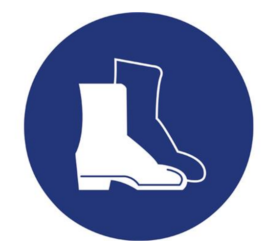 AUTOCOLLANT "CHAUSSURES DE SÉCURITÉ OBLIGATOIRE" Ø10CM