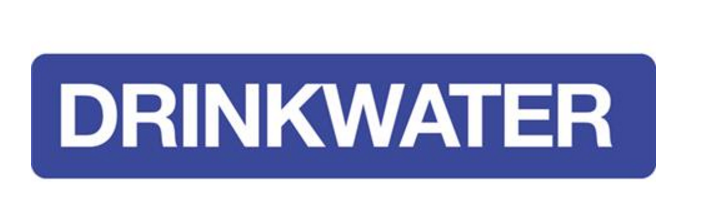 AUTOCOLLANT NÉERLANDAIS "EAU POTABLE"  2X10CM