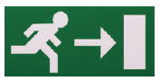 AUTOCOLLANT "SORTIE DE SECOURS" [Direction: Droite]