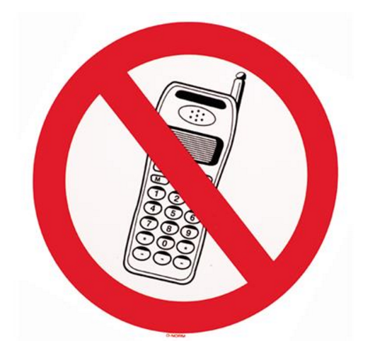 AUTOCOLLANT "TÉLÉPHONE INTERDIT" Ø20CM