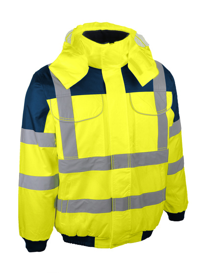 BLOUSON HAUTE VISIBILITÉ INTEMPÉRIES TYPE AVIATEUR [Taille: Taille XL] [Couleur: Jaune]