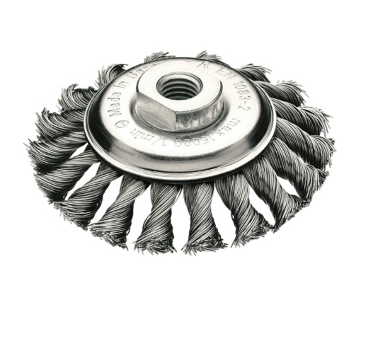 BROSSE ABRASIVE POUR DISQUEUSE [Taille: 100mm] [Caracteristique: Torsadée] [Matière: fil d'acier ]