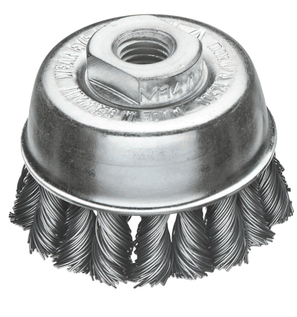 BROSSE ABRASIVE COUPOLE POUR DISQUEUSE ACIER TORSADÉ Ø65MM M14
