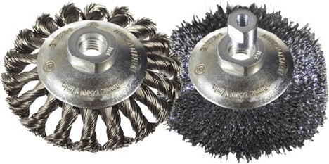 BROSSE ABRASIVE POUR MEULEUSE [Fil Torsadé G M 14: C&amp;C traditionnelle D100xM14 (4")]