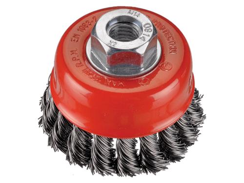 BROSSE ABRASIVE POUR MEULEUSE ACIER TORSADÉ Ø65MM M14