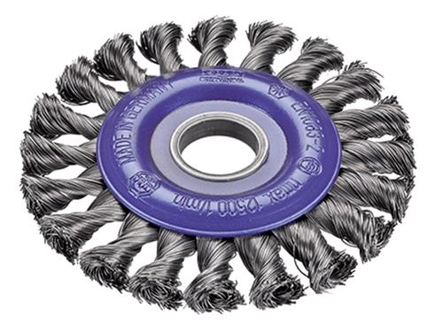 BROSSE ABRASIVE CIRCULAIRE PRO POUR MEULEUSE ACIER TORSADÉ Ø125MM TROU 22,2MM