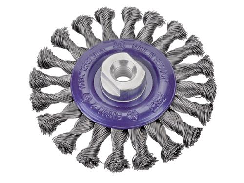 BROSSE ABRASIVE POUR MEULEUSE [Fil Torsadé G M 14: Qualité industrielle D125x13 M 14x2.0]