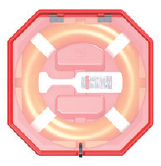 COFFRE DE BOUÉE ROUGE [Modèle: avec couvercle plastique]