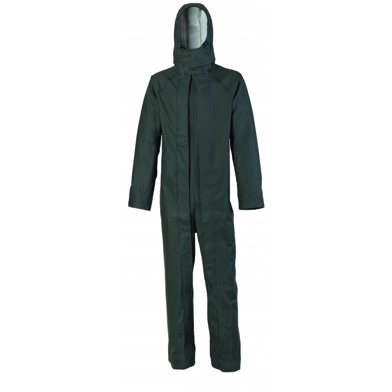 COMBINAISON DE PLUIE POLYURÉTHANE/PVC COUTURE ÉTANCHE VERT TXL