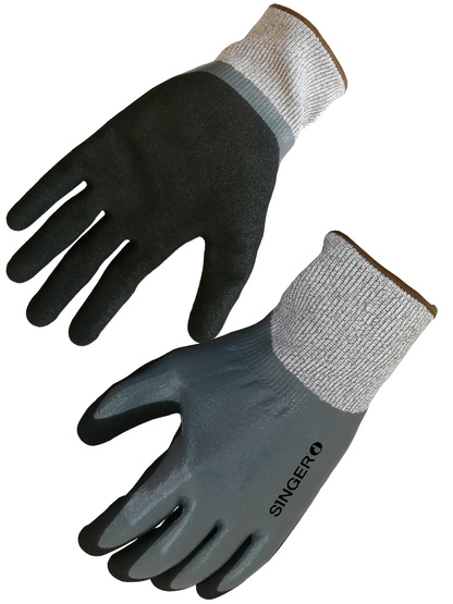 GANT ANTI COUPURE FIBRES PEHD NITRILE DOUBLE COUCHE T8