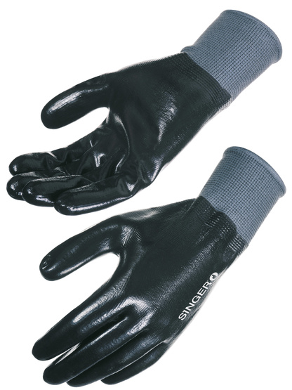 GANT NITRILE TOUT ENDUIT NOIR SUPPORT POLYESTER [Taille: 9 (L)]