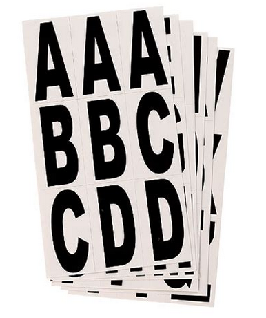 LETTRES VINYLE (PRIX D'UNE UNITE) [Taille: 15 cm] [Couleur: Noir]