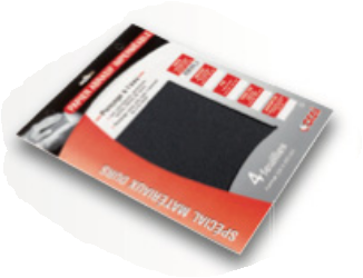 ABRASIF À L'EAU GRAIN ASSORTIS POCHETTE 4 FEUILLES