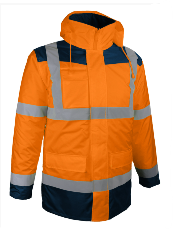 PARKA/VESTE AMOVIBLE + MANCHES LONGUES AMOVIBLES (4en1) [Taille: Taille XXL] [Couleur: Orange]