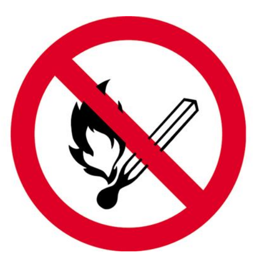 PLAQUE PVC "FLAMME INTERDITE" 65X65CM