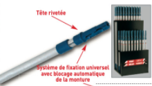 RALLONGE TELESCOPIQUE ALU TÊTE CONIQUE [Taille: 130cm]