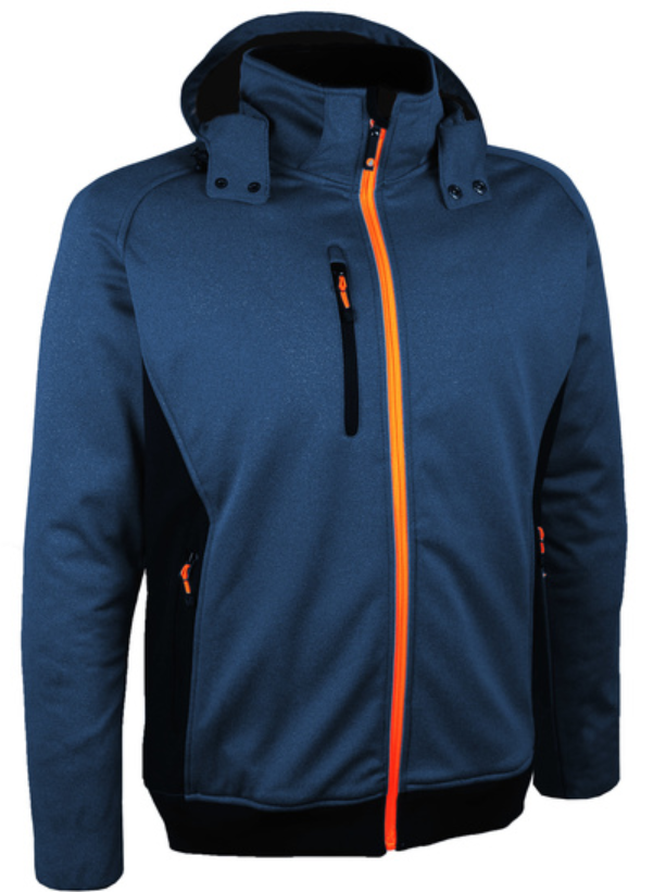 VESTE SOFTSHELL BLEUE TRIPLE COUCHE AVEC MEMBRANE TPU T2XL