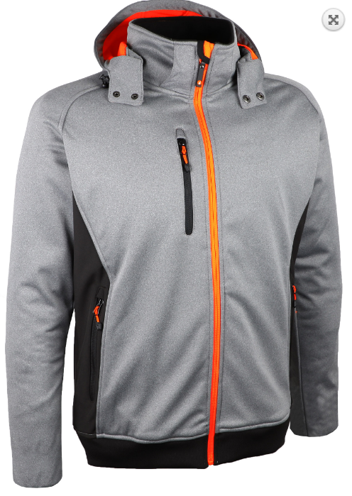 VESTE SOFTSHELL [Taille: TAILLE 2XL] [Couleur: Gris clair]