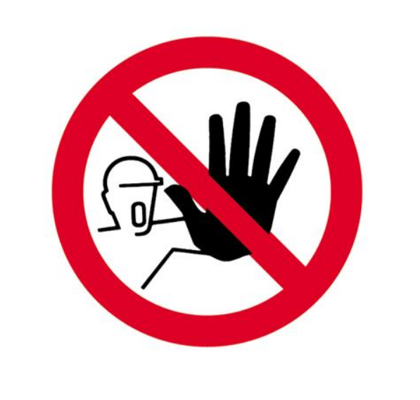 PLAQUE ACCES INTERDIT AUX PERSONNES NON AUTORISEES, HAND 65CM