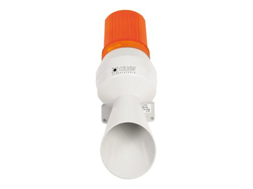 CORNE D'APPEL AVERTISSEUR 98dB AVEC LAMPE ORANGE 24V