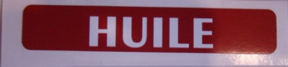 AUTOCOLLANT "HUILE" 2X10CM