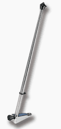 PORTE DRAPEAU HAMPE CHROMÉ AVEC SUPPORT Ø13 H500MM