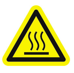 [OUA995] AUTOCOLLANT "ATTENTION CHAUD" 5CM