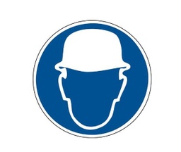 [OUA976] AUTOCOLLANT "CASQUE OBLIGATOIRE" Ø10CM