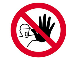 [OUA890] AUTOCOLLANT "ACCÈS INTERDIT" MAIN Ø10CM