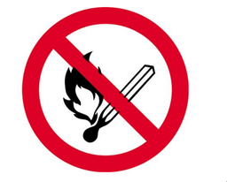 [OUA897] AUTOCOLLANT "INTERDIT DE FAIRE UNE FLAMME" [Taille: 20cm]