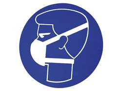 [10.59.211] AUTOCOLLANT "MASQUE DE PROTECTION BOUCHE/NEZ" Ø10CM