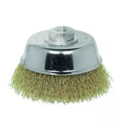 [BRB516] BROSSE ABRASIVE COUPOLE POUR DISQUEUSE FIL DUR LAITON Ø100MM