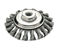 [BRB503] BROSSE ABRASIVE CONIQUE POUR DISQUEUSE ACIER TORSADÉ Ø100MM