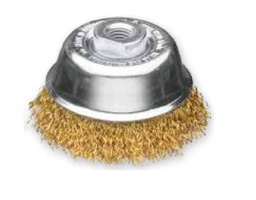 [BRB515] BROSSE ABRASIVE COUPOLE POUR DISQUEUSE FIL DUR LAITON Ø60MM M14