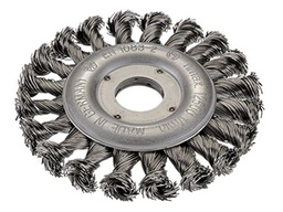 [41.30.115] BROSSE ABRASIVE CICULAIRE POUR MEULEUSE ACIER TORSADÉ Ø115MM TROU 22,2MM